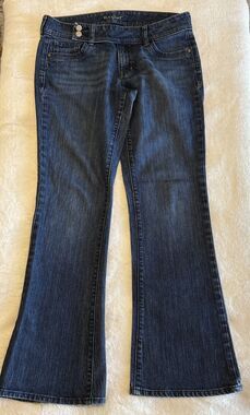 Old Navy The Flint Jeans Sz 8 Dark Wash Wide Leg Denim Jeans Mid Rise